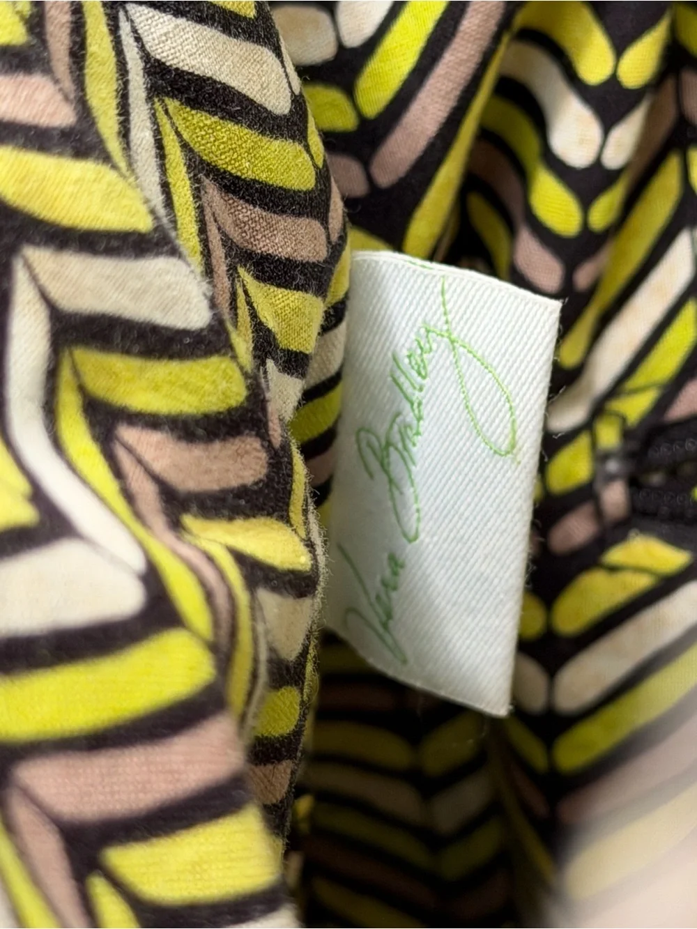 Vera Bradley Floral Quilted Tote Bag in Lime & Black